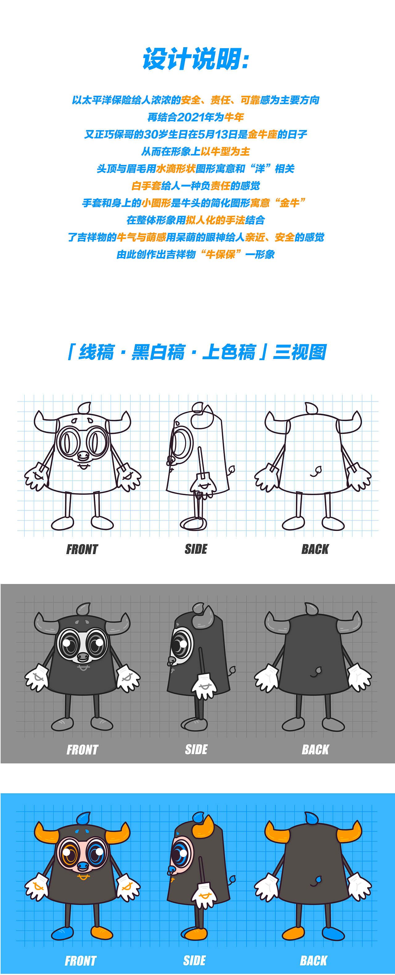 CPIC太平洋保险IP形象牛年吉祥物设计[牛保保]（图ZMjUyODczNTAw） - IP形象 - 站酷设计师铭大大33原创素材 - 站酷ZCOOL
