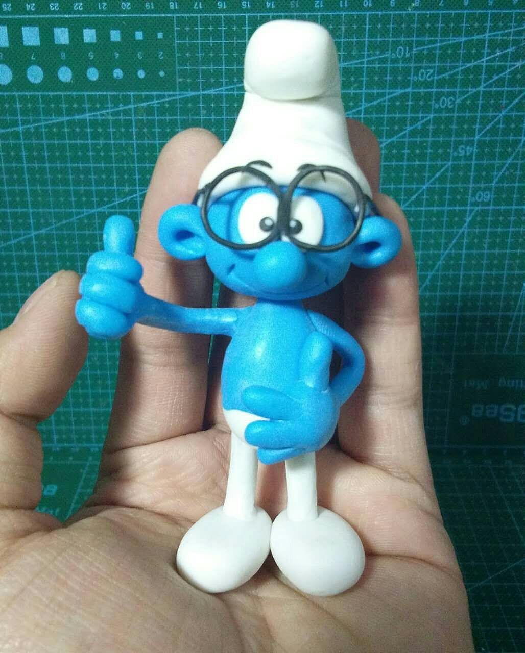 软陶做的蓝精灵