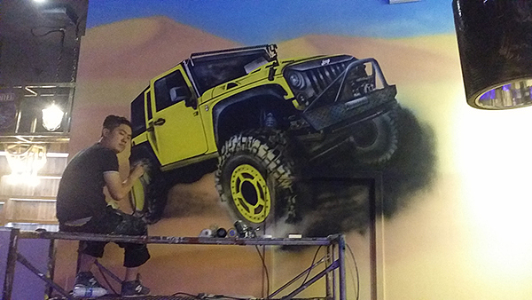 邯郸兄弟连汽车彩绘过程,涂图艺术工作室