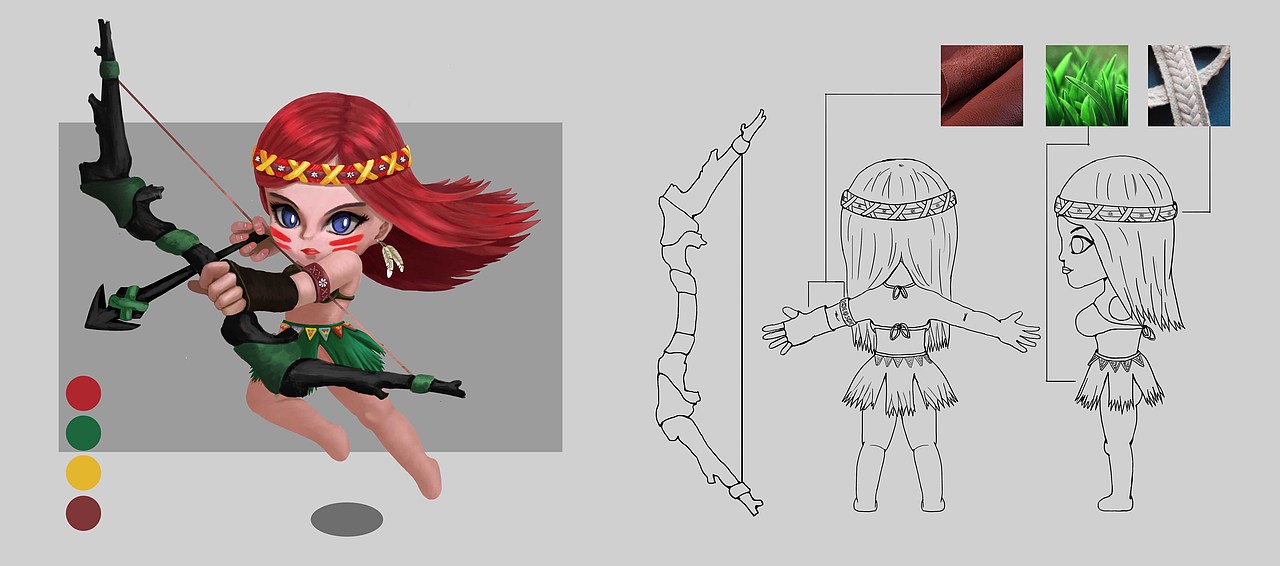 Q版弓箭手（图ZMTI3MjQ1OTAw） - 游戏原画 - 站酷设计师六样小宝原创素材 - 站酷ZCOOL