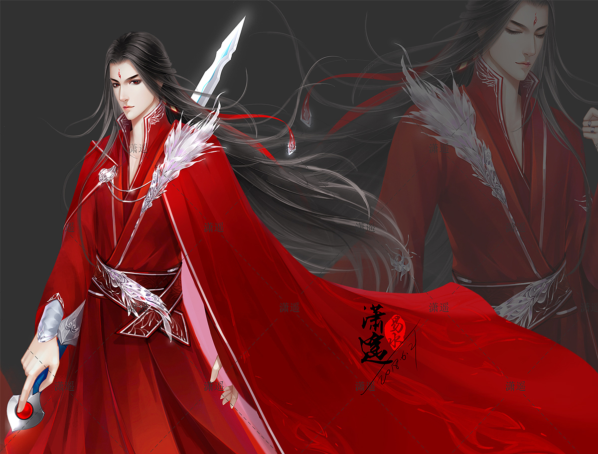 已完售 一套古风美男立绘人设（图ZMTQxMDYxNjU2） - 商业插画 - 站酷设计师易水潇遥原创素材 - 站酷ZCOOL