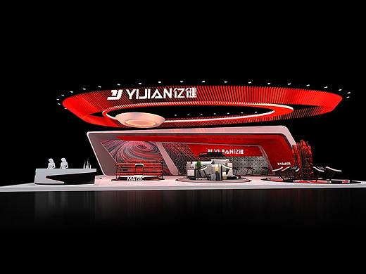 跑步机大型展会 展位设计效果图 3d设计