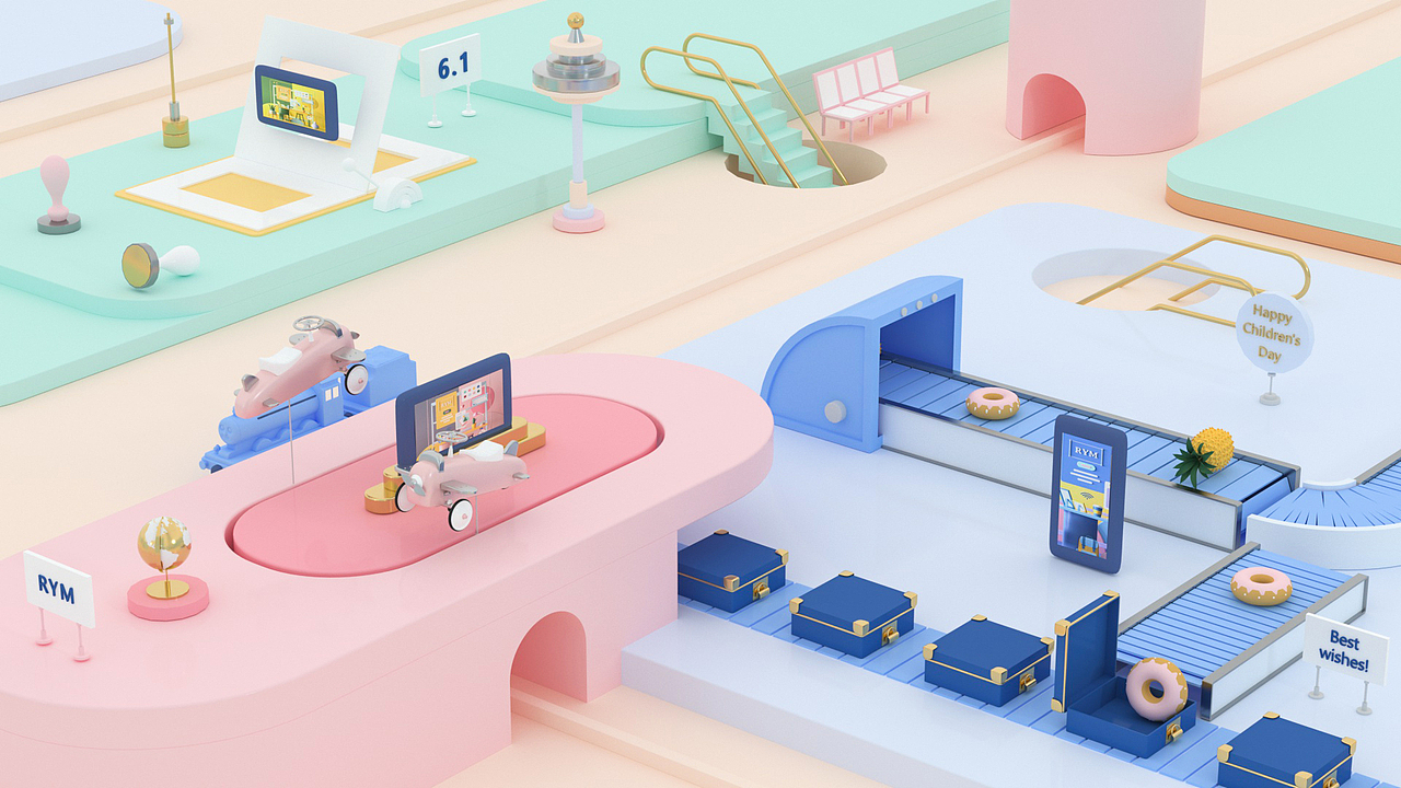 六一儿童节快乐-场景小动画练习（图ZMjU3MDk5MTQ0） - 动画/影视 - 站酷设计师来自火星的玛丽原创素材 - 站酷ZCOOL