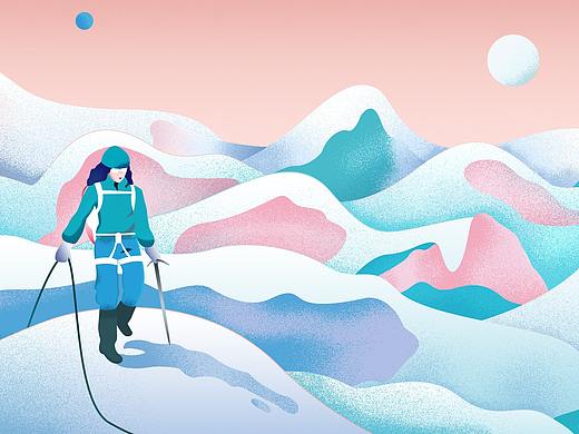 噪點(diǎn)插畫--攀登者（個(gè)人主頁-ZNDIyMDE5OTI=） - 概念設(shè)定 - 站酷設(shè)計(jì)師灰森林綠蘑菇原創(chuàng)素材 - 站酷ZCOOL