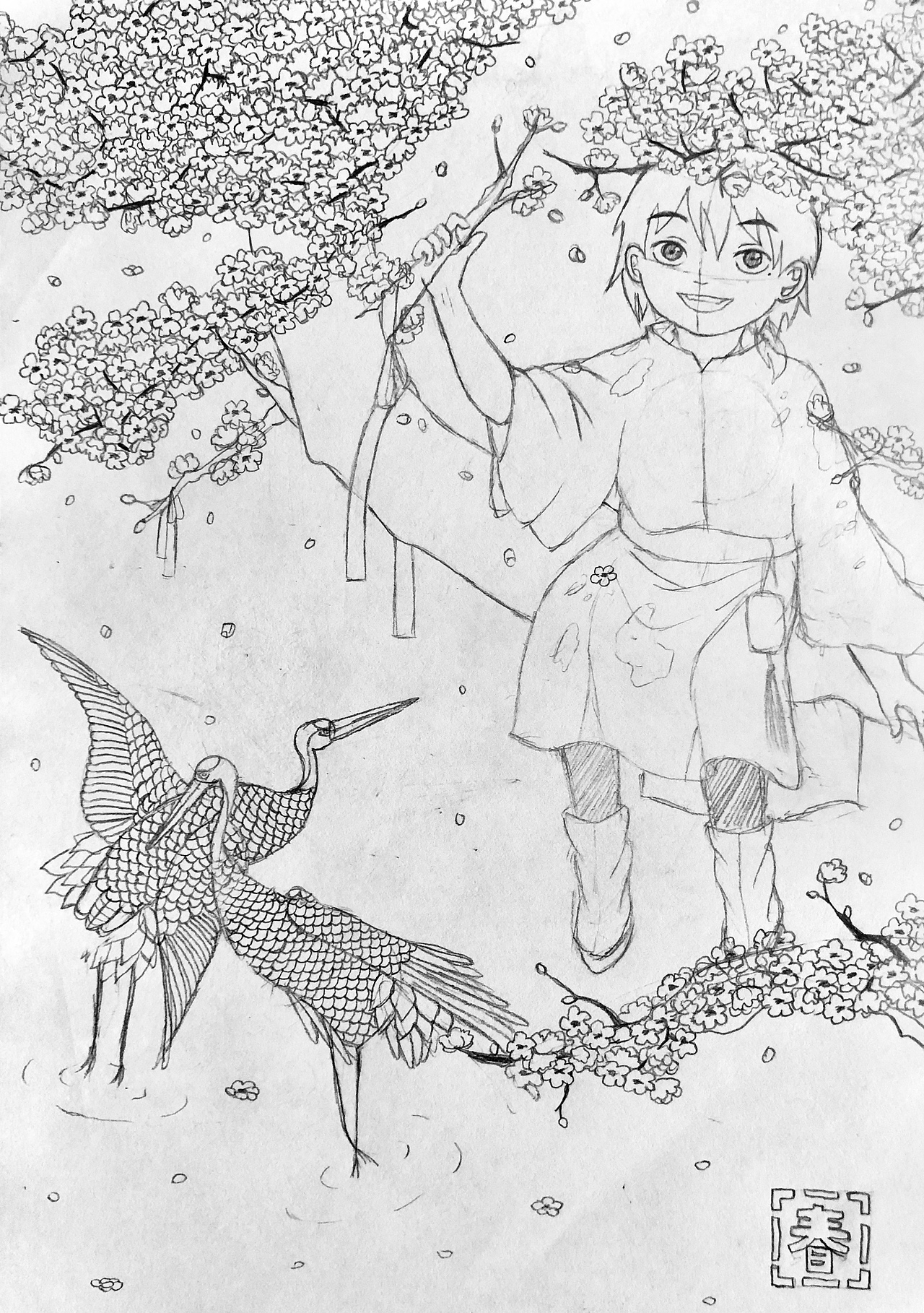 春天印象（图ZMTE2NTUzOTMy） - 单幅漫画 - 站酷设计师朱艺欣原创素材 - 站酷ZCOOL