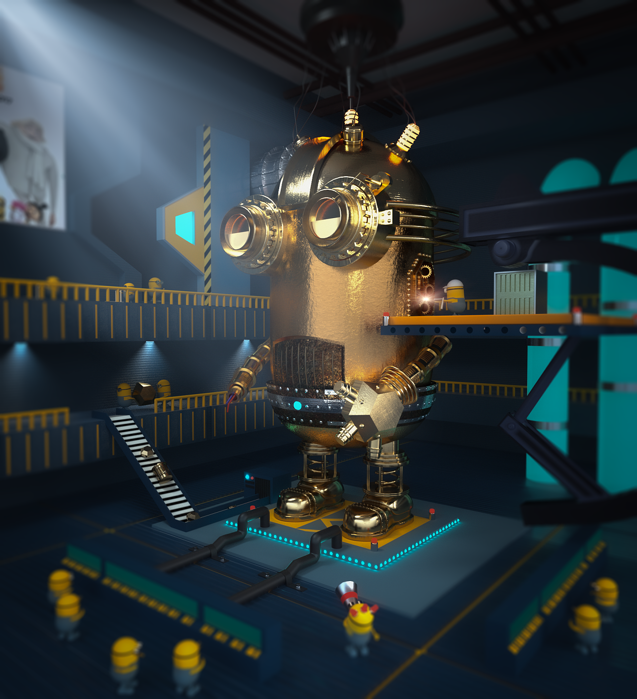 [小黄人]机械风格|三维|场景|aka彬 - 临摹作品 - 站酷 (zcool)