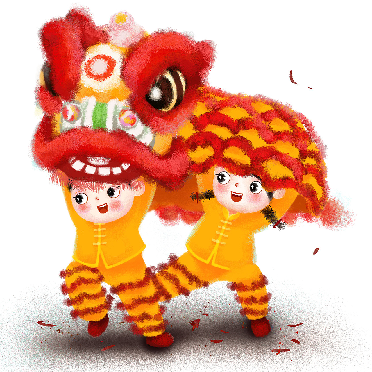 福娃舞狮（图ZMjM5NTQ1NjMy） - 儿童插画 - 站酷设计师虹萱原创素材 - 站酷ZCOOL