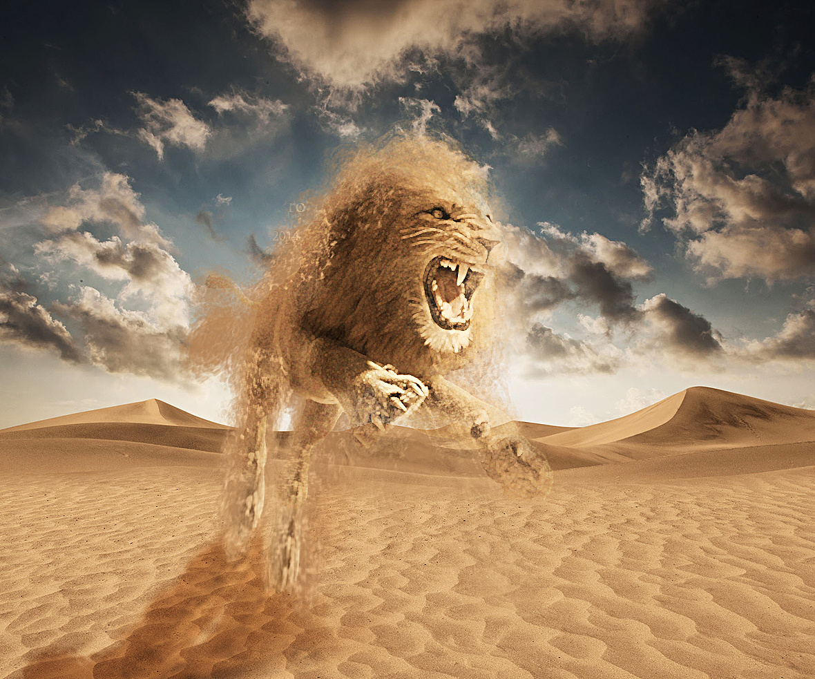 狮子 沙子 模仿练习