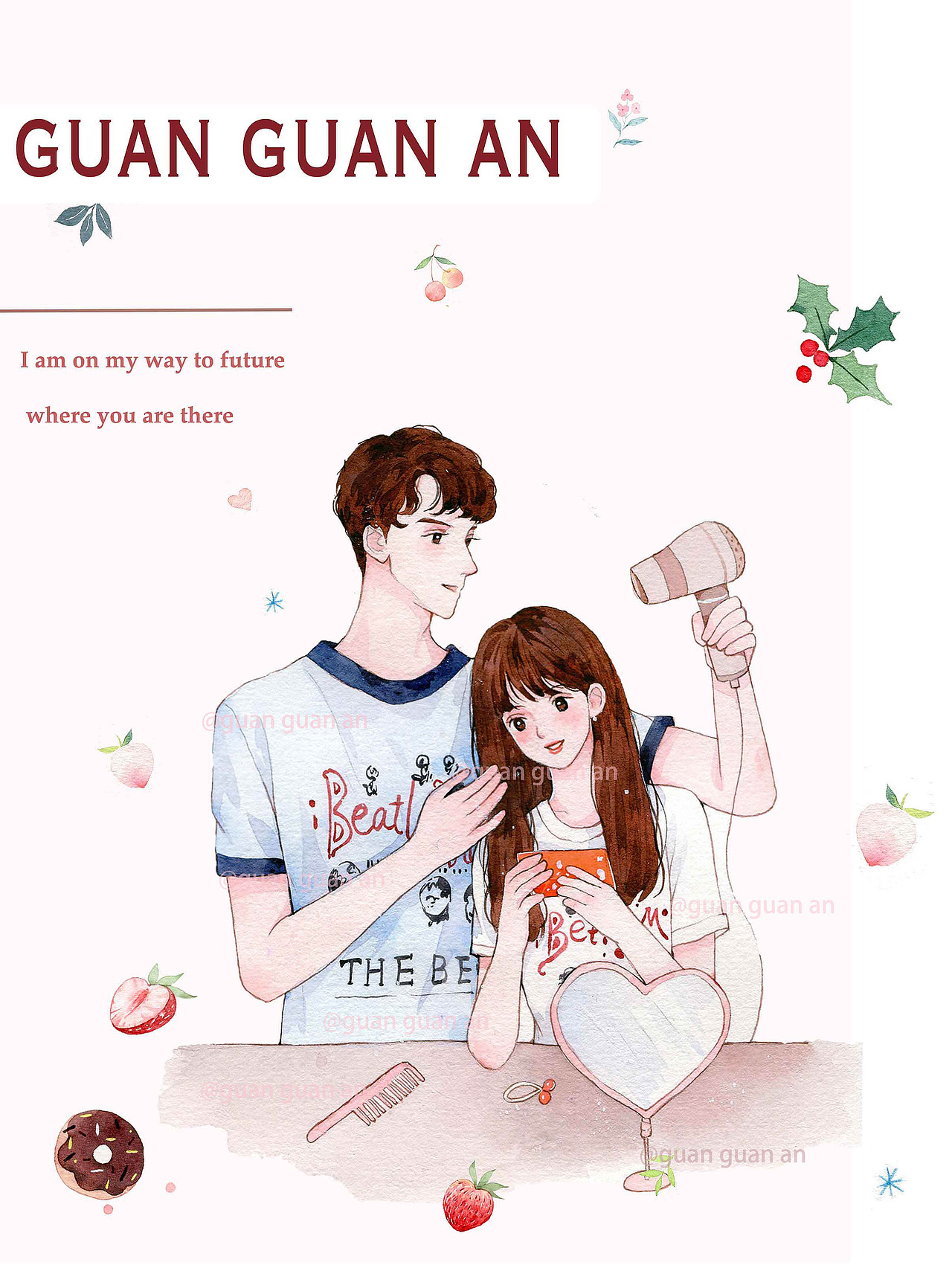 情侣手绘日常|插画|商业插画|官官an_原创作品-站酷(zcool)