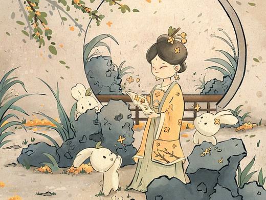 【古风插画】秋天到来了，不要着凉啦