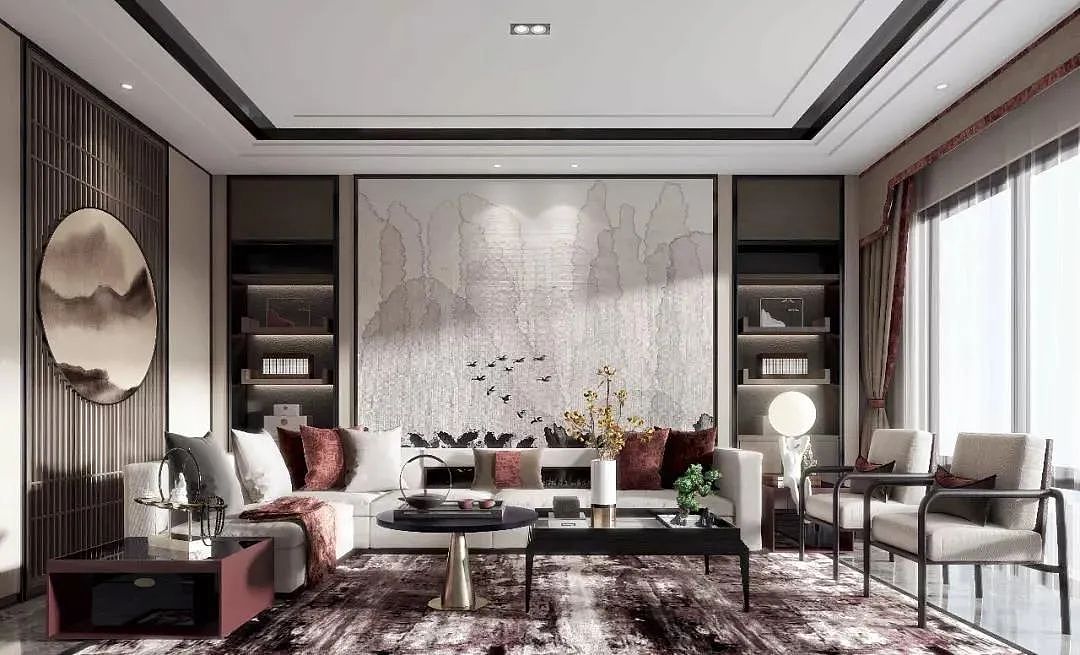 30个中式客厅背景墙设计,国潮青年怎能不PICK