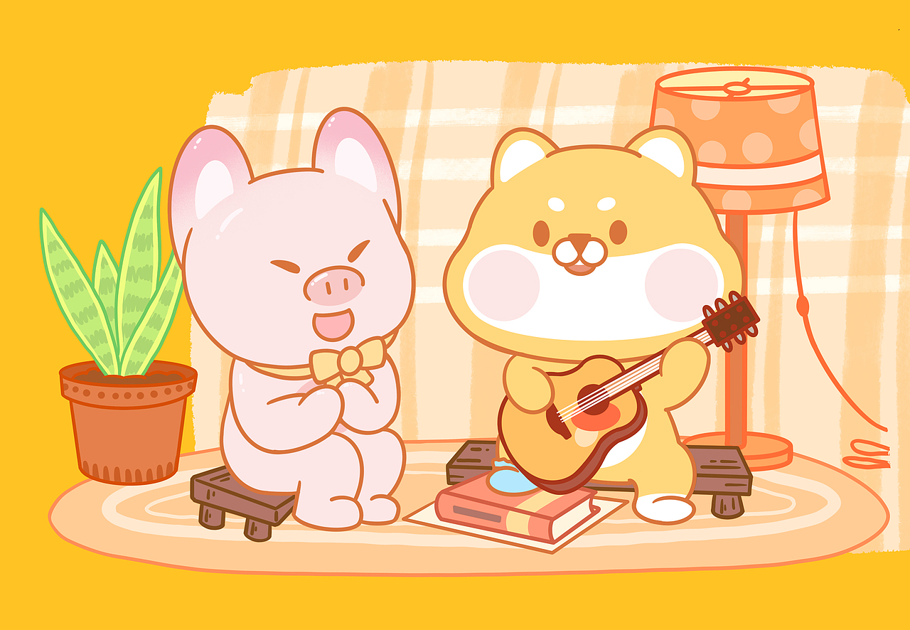 尚智原创ip设计 | 小狗黄和小猪萌 | ip授权吉祥物设计