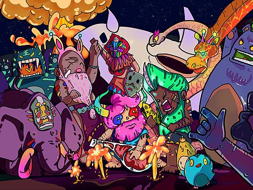 末日狂欢（个人主页-ZNTUyNzgzODg=） - 新锐潮流插画 - 站酷设计师八月十六的老王原创素材 - 站酷ZCOOL