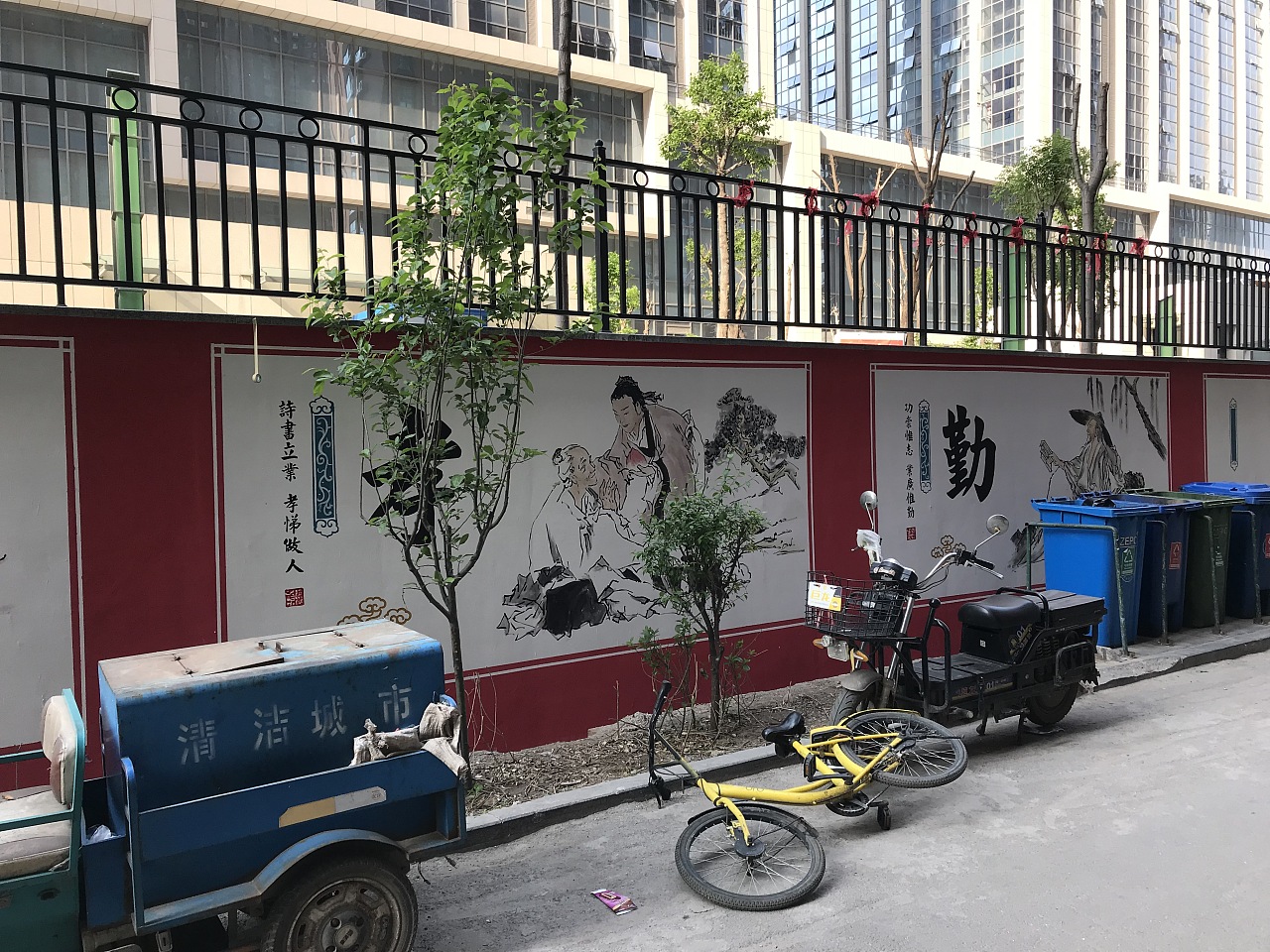 社区文化墙彩绘社区文化墙墙体彩绘