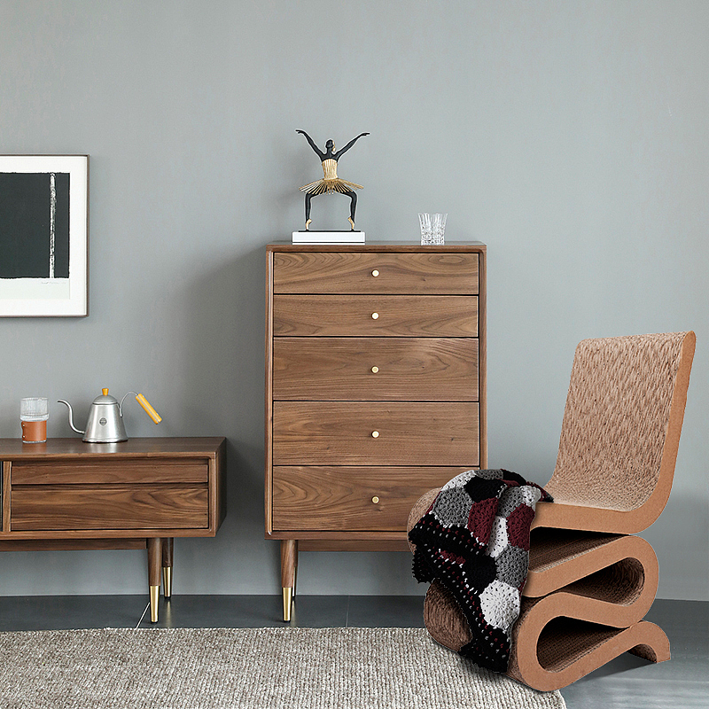 纸匠-创意轻奢家具瓦楞纸S椅子办公椅样板房