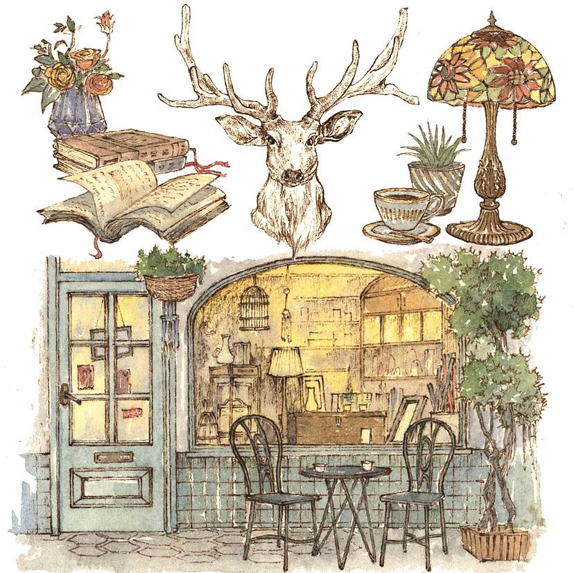 复古咖啡馆(胶带文创)