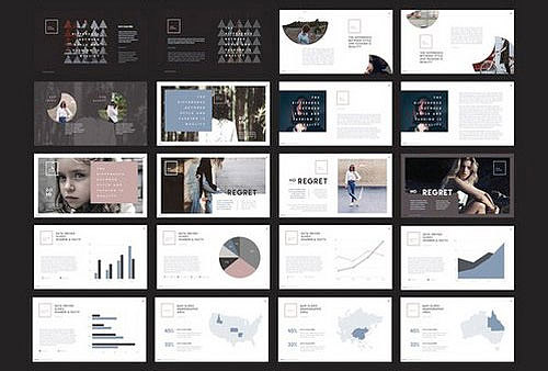 极简风格keynote摄影图片写真展示模板