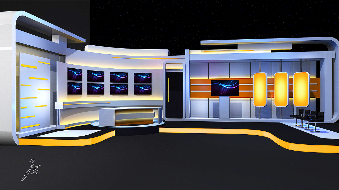 舞美设计-万合天宜直播节目演播棚设计