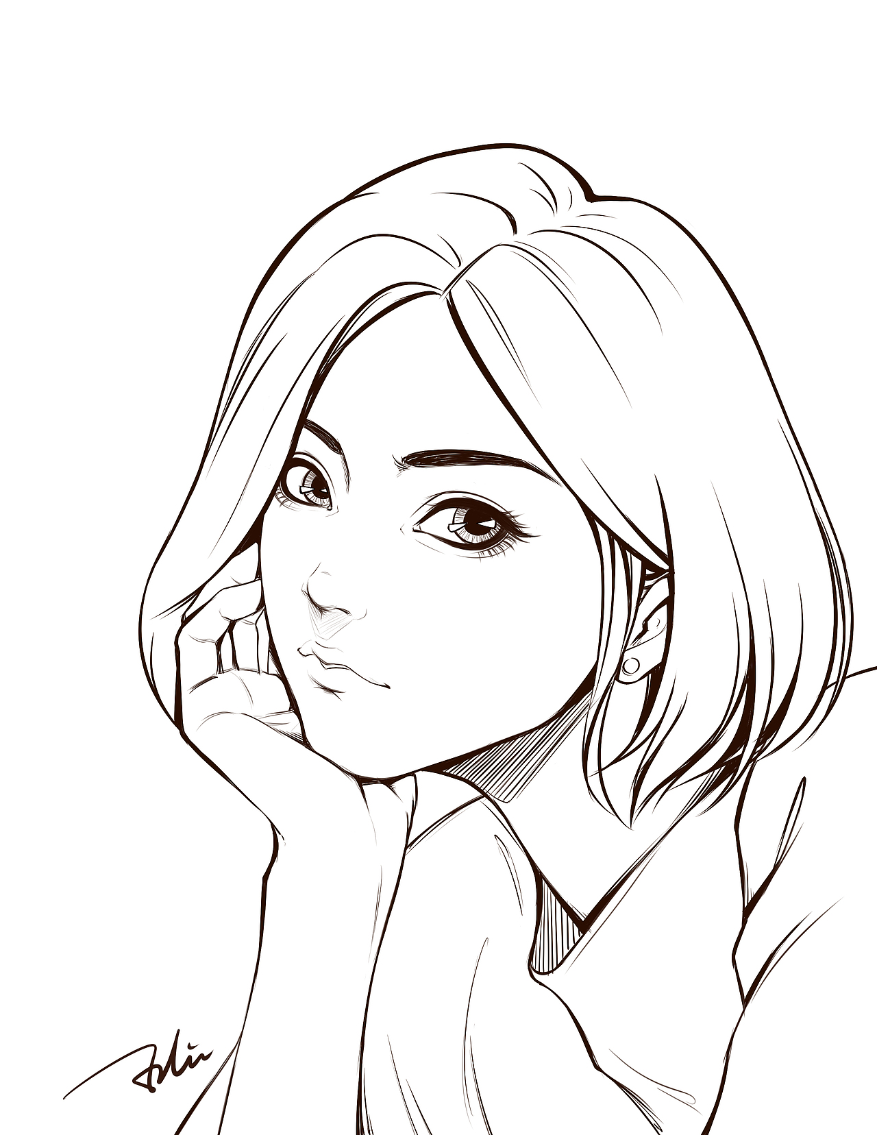 pink系列短发女郎