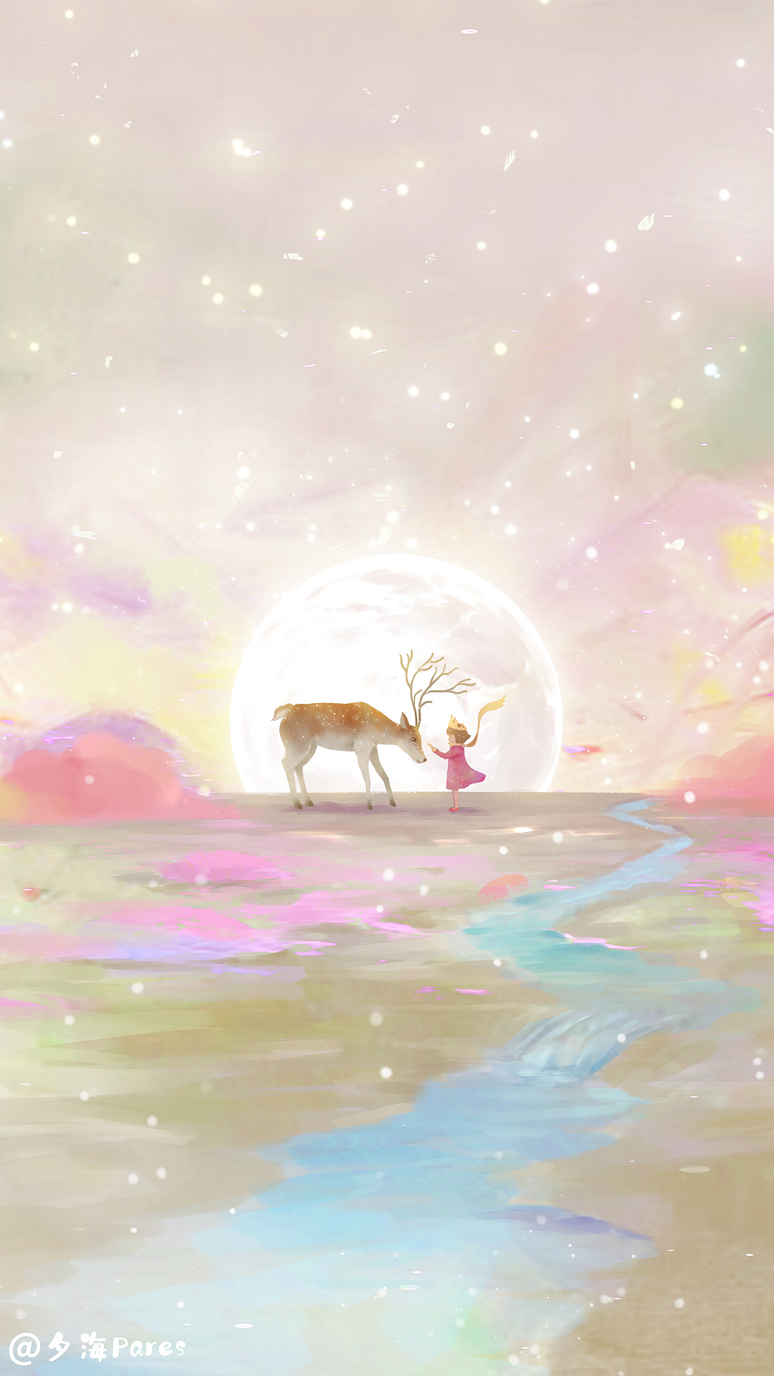 小公主和鹿（图ZMTg4OTY4NzY0） - 商业插画 - 站酷设计师夕海Pares原创素材 - 站酷ZCOOL