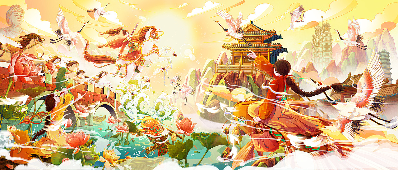 华夏拾遗之旅（图ZMjg1NTM0MTU2） - 海报 - 站酷设计师北极贝果原创素材 - 站酷ZCOOL