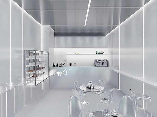 充满科技感的奶茶店