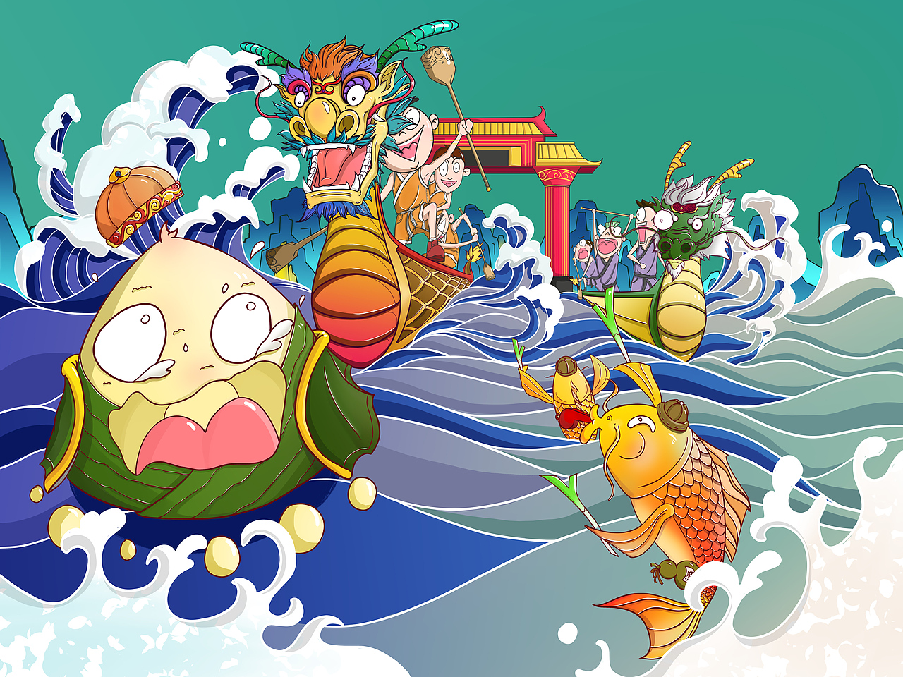 端午节粽子包装插画（图ZMjU1MTI2OTgw） - 商业插画 - 站酷设计师毁于网易云原创素材 - 站酷ZCOOL