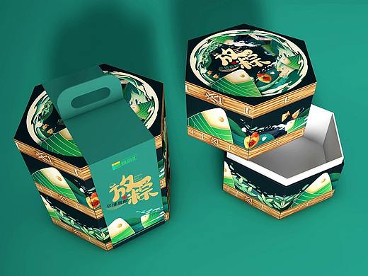 箱盒汇 | ：圆形“放粽”端午粽子礼盒包装设计