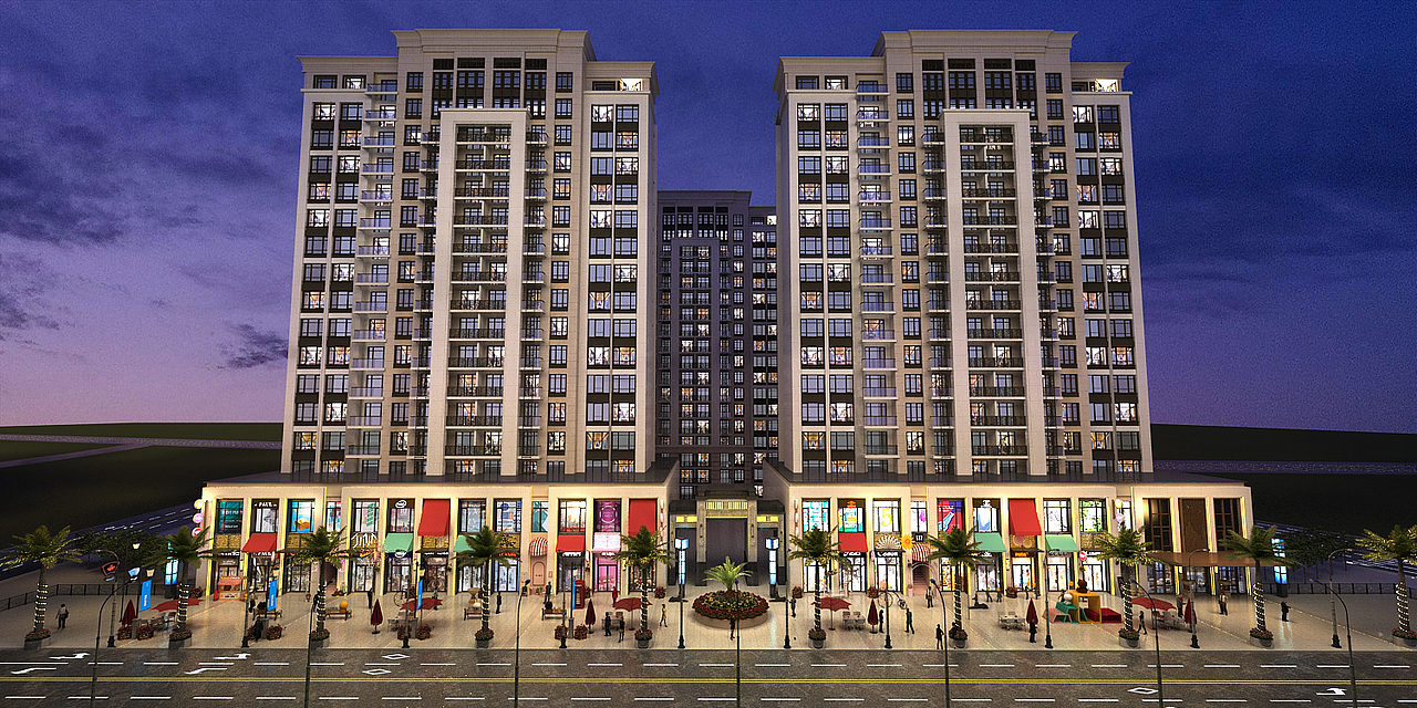 房地产商业街建筑楼面店铺公园亮化包装高级（图ZMjI4MDUwMDE2） - 建筑/空间 - 站酷设计师设计智库原创素材 - 站酷ZCOOL