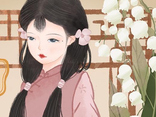 民國風(fēng)女子插畫-鈴蘭（個(gè)人主頁-ZNTU2NzM4MjQ=） - 商業(yè)插畫 - 站酷設(shè)計(jì)師十六酒_setsuna原創(chuàng)素材 - 站酷ZCOOL