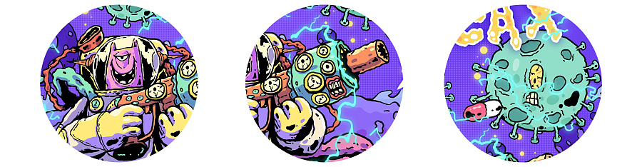 病毒退散（图ZMTk0NzUwNTIw） - 商业插画 - 站酷设计师美术工人CHANG原创素材 - 站酷ZCOOL