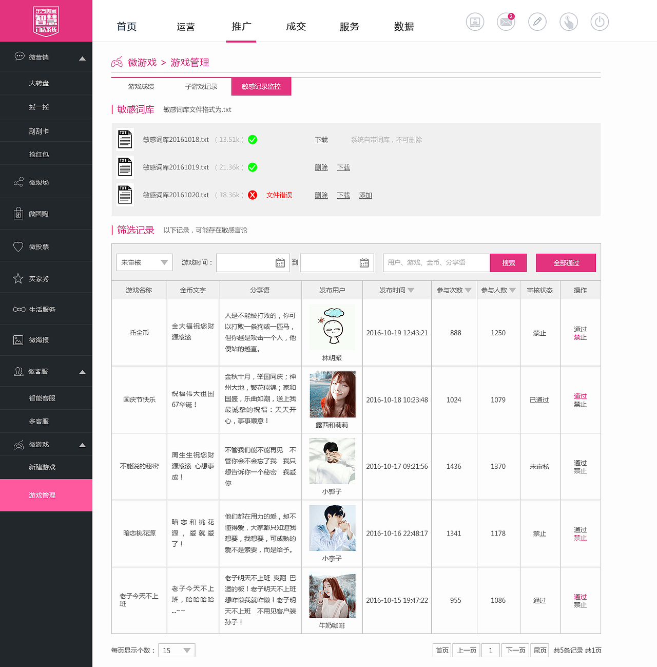 微游戏后台网页界面设计(图ZNjE1MDUzMjQ=) - 电商 - 站酷设计师时光设计师原创素材 - 站酷ZCOOL