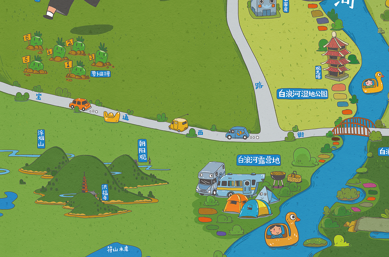 潍坊市旅游地图（图ZNjI5MDc3MjQ=） - 商业插画 - 站酷设计师王万丛原创素材 - 站酷ZCOOL