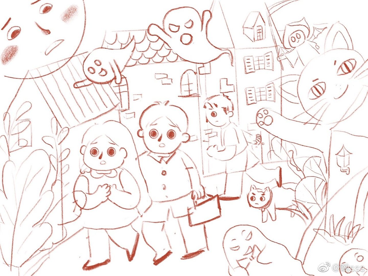 万圣节到了，你害怕吗？（图ZMTgyOTI0NzQ4） - 儿童插画 - 站酷设计师柿子喲sss原创素材 - 站酷ZCOOL