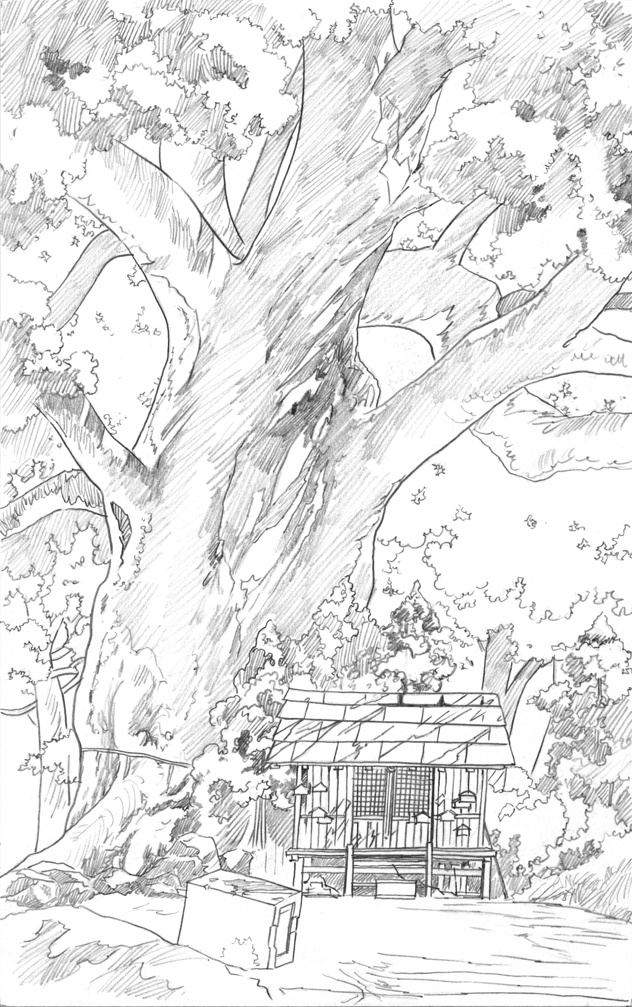 不透明水彩 |《龙猫》场景（图ZMjc2MDA4Njc2） - 绘画 - 站酷设计师榊雪兔原创素材 - 站酷ZCOOL
