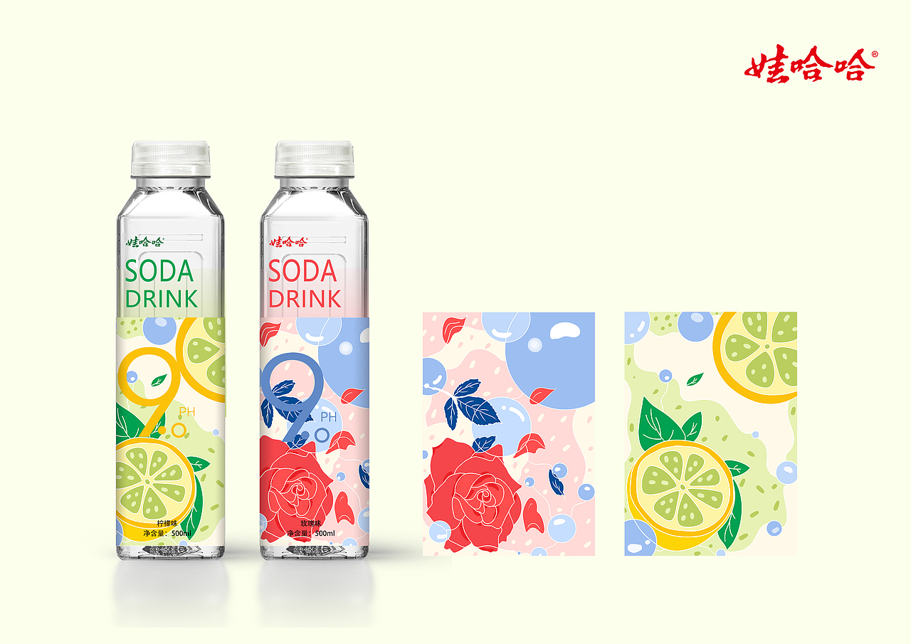 娃哈哈ph9.0苏打水包装