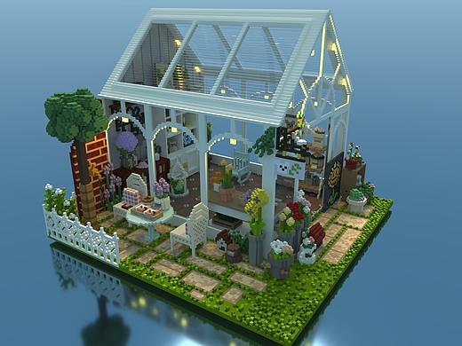 MagicaVoxel 阳光花房（个人主页-ZMzM4ODU2OTY=） - 场景 - 站酷设计师Isabella甜甜原创素材 - 站酷ZCOOL