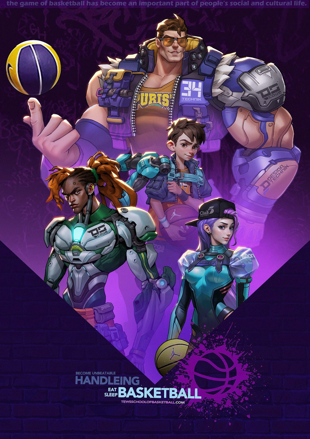 赛博篮球（图ZMzQzNzAxMDYw） - 游戏原画 - 站酷设计师班纳YF原创素材 - 站酷ZCOOL