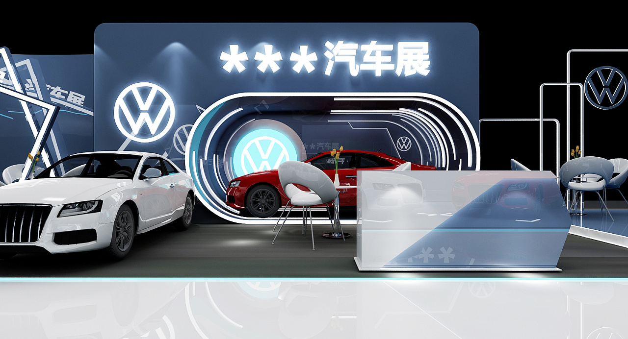 大众汽车展位效果图设计