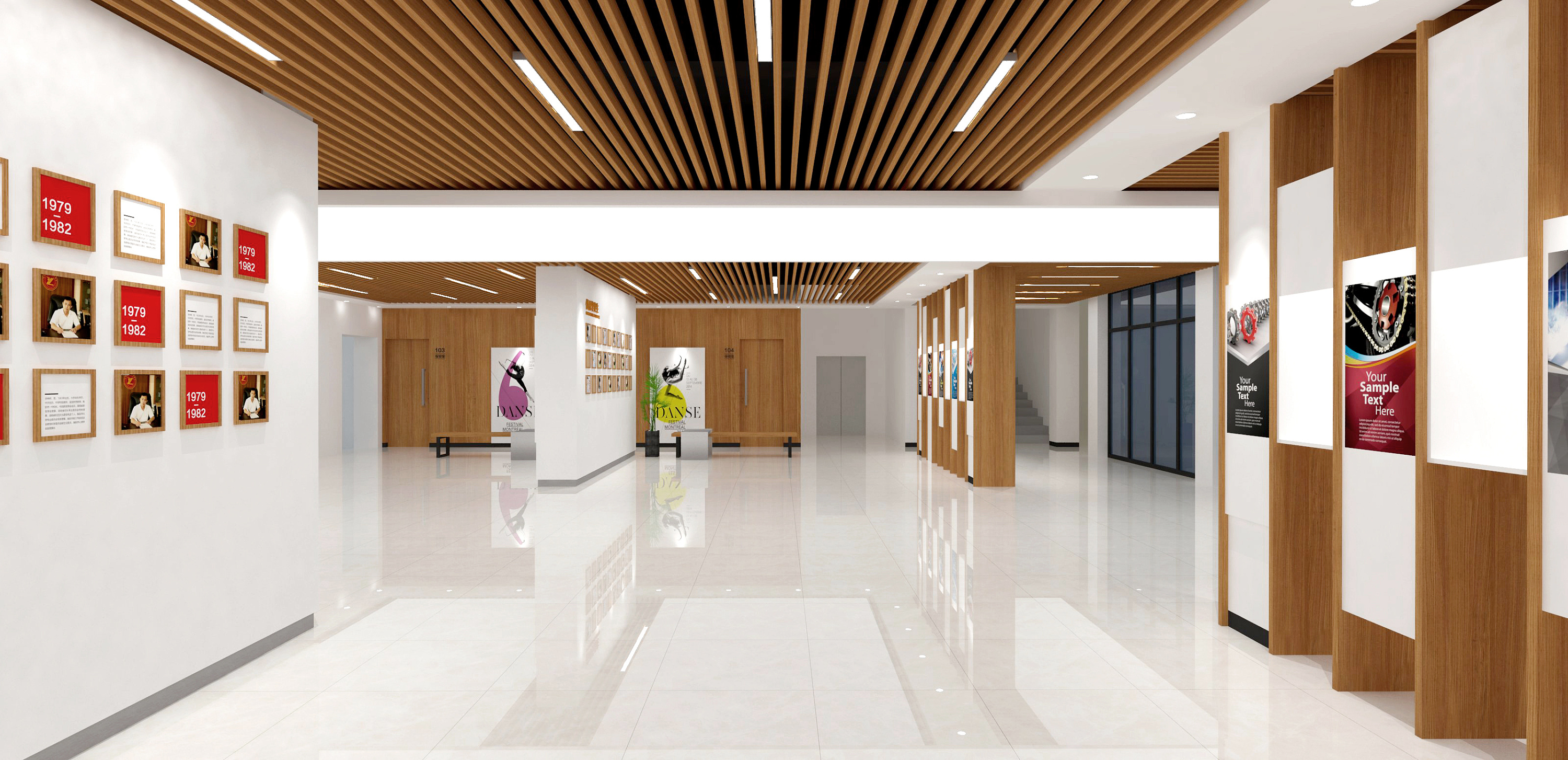 学校一楼大厅、二层空间设计|空间|室内设计|包信设计师 - 原创作品 - 站酷 (ZCOOL)