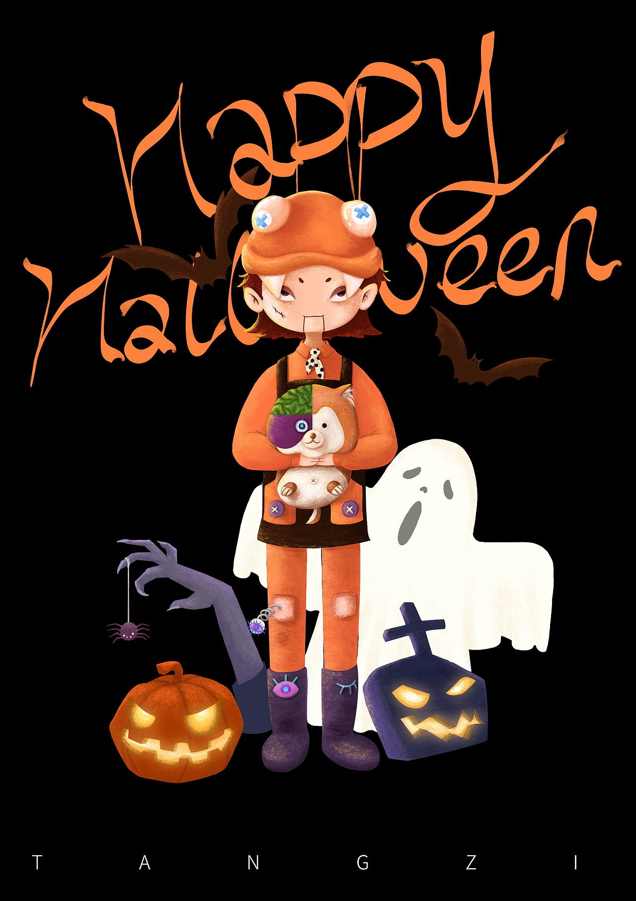 万圣节|插画|创作习作|火火火龙国_原创作品-站酷zcool