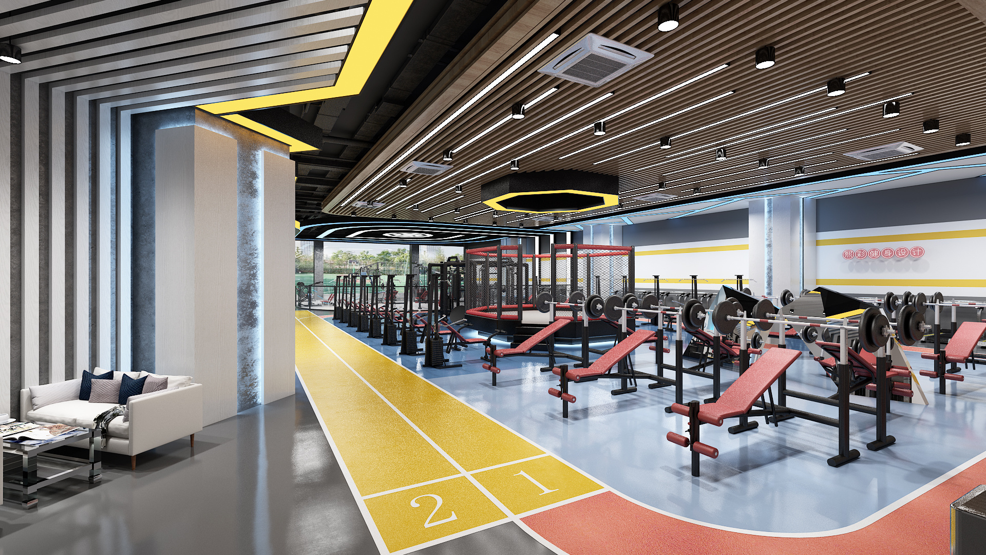 68平米的企业健身房器材配置案例带实景照片 - 力美健体育