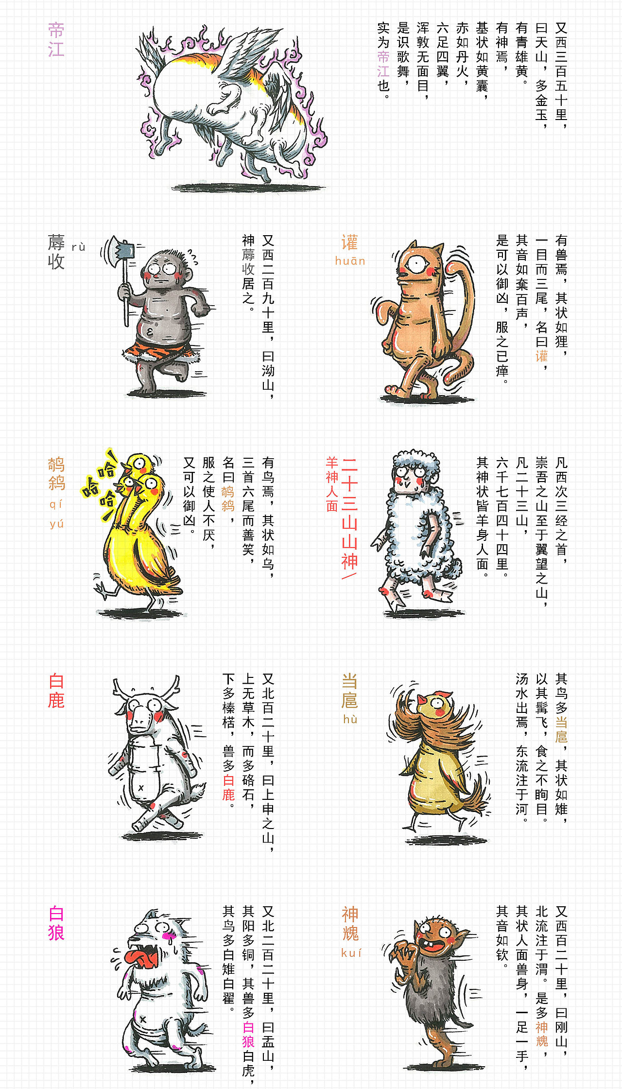 《山海经》上卷（图ZNjIwODY2ODA=） - 艺术插画 - 站酷设计师罗元元元原创素材 - 站酷ZCOOL