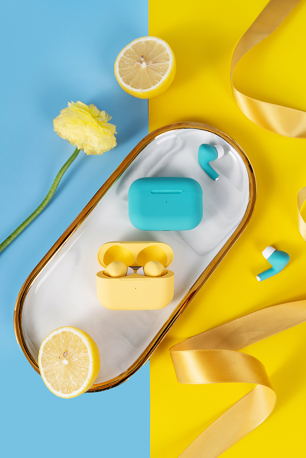 马卡龙色系耳机