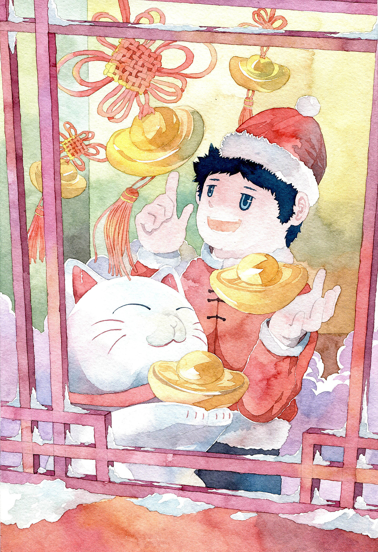 新年主题插画（图ZMjEzMzcwNDQ=） - 商业插画 - 站酷设计师CHOCO__原创素材 - 站酷ZCOOL