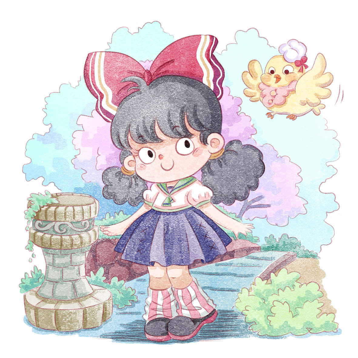 水彩风儿童插画（图ZMjcwMTQzOTg4） - 儿童插画 - 站酷设计师若叶多米原创素材 - 站酷ZCOOL