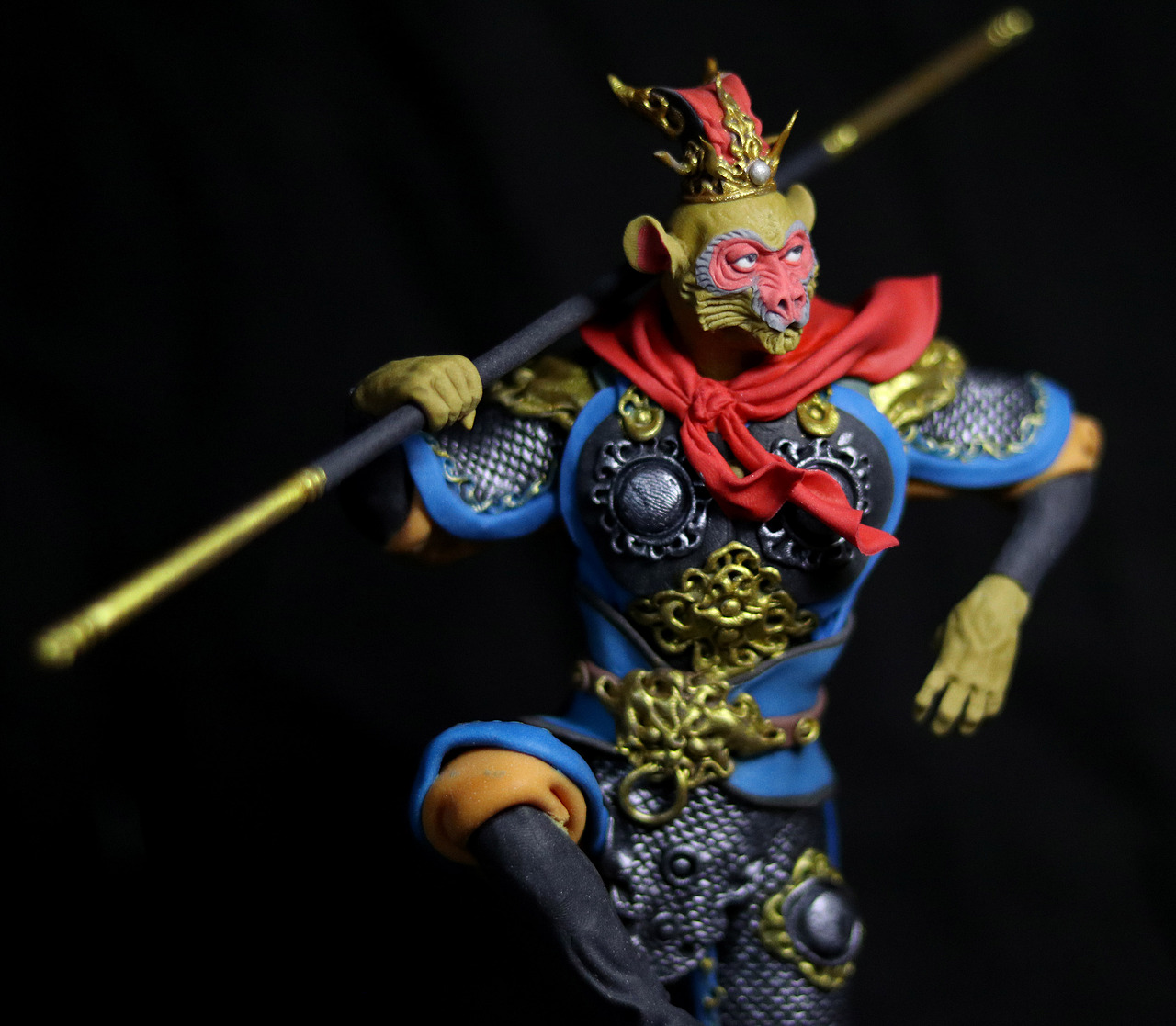 塑新斋潘纪坤手作彩塑作品之悟空大圣