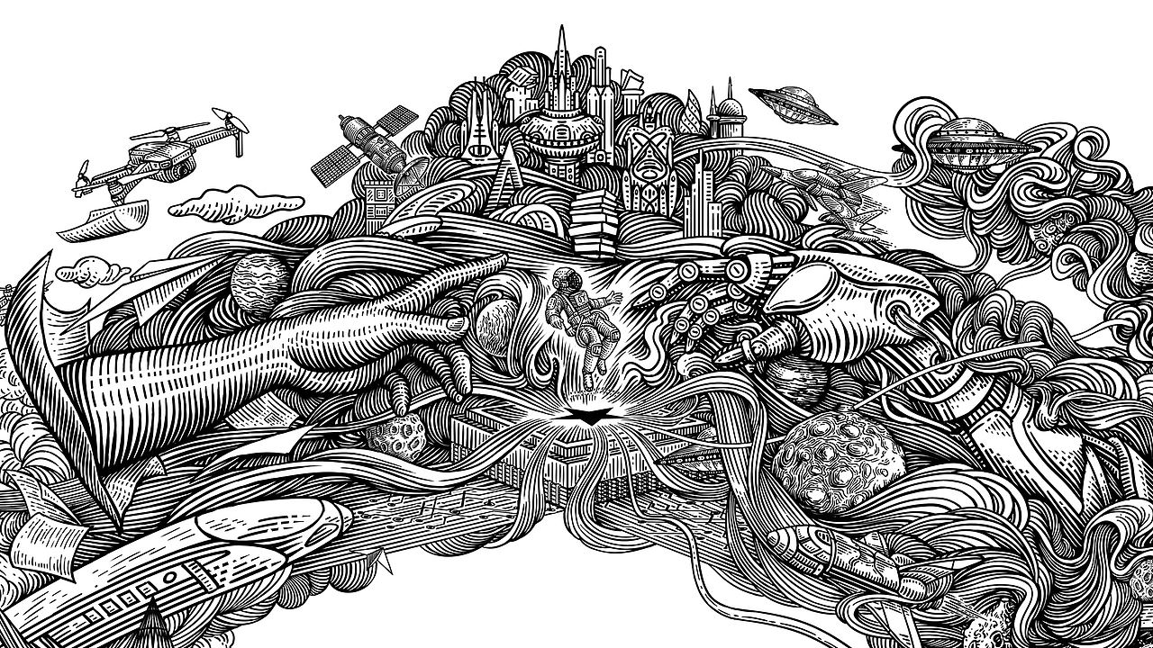 手绘版画风格作品《腾飞》(图ZMjg1OTIyMjA0) - 艺术插画 - 站酷设计师欧阳鹏杰_OY原创素材 - 站酷ZCOOL