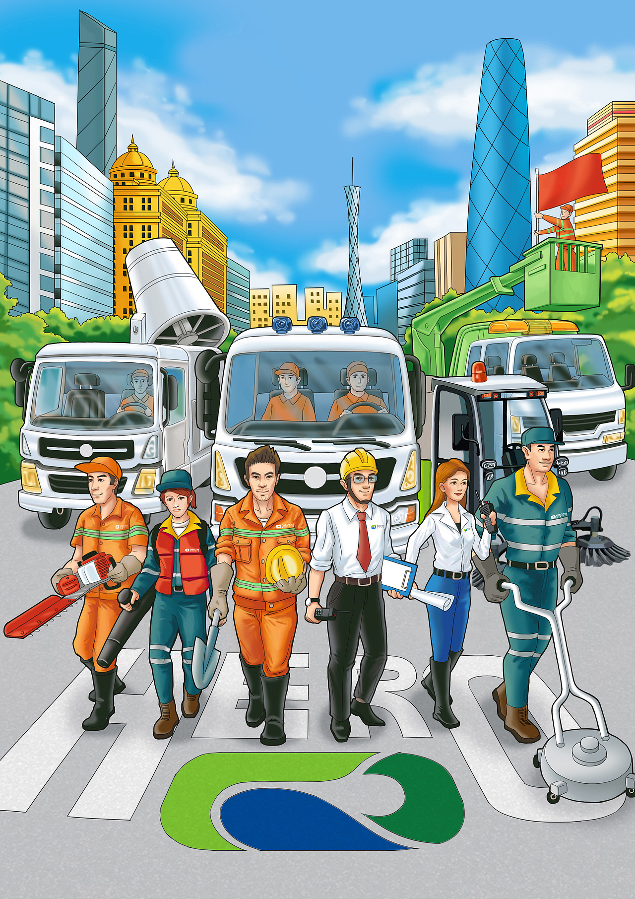 城市环保 环保公司插画（图ZMTcyODYxMjA4） - 商业插画 - 站酷设计师广州万花筒原创素材 - 站酷ZCOOL