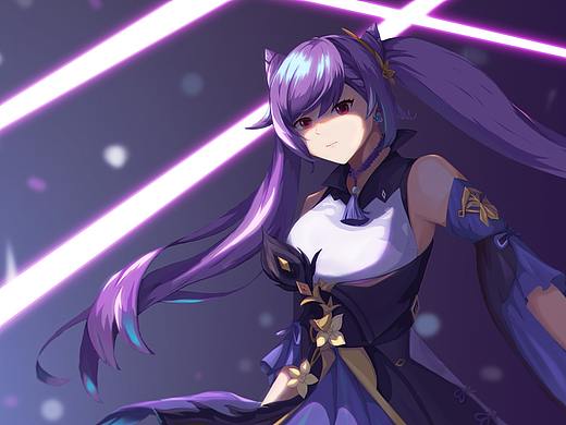 刻晴（個人主頁-ZNTc1ODQxMjg=） - 游戲原畫 - 站酷設(shè)計師一個水瓶原創(chuàng)素材 - 站酷ZCOOL